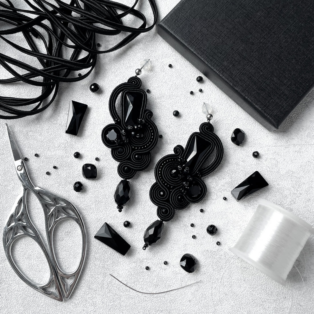 Black Soutache Earrings from the LIXIRO collection