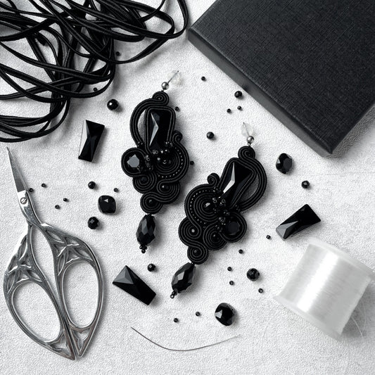 Black Soutache Earrings from the LIXIRO collection