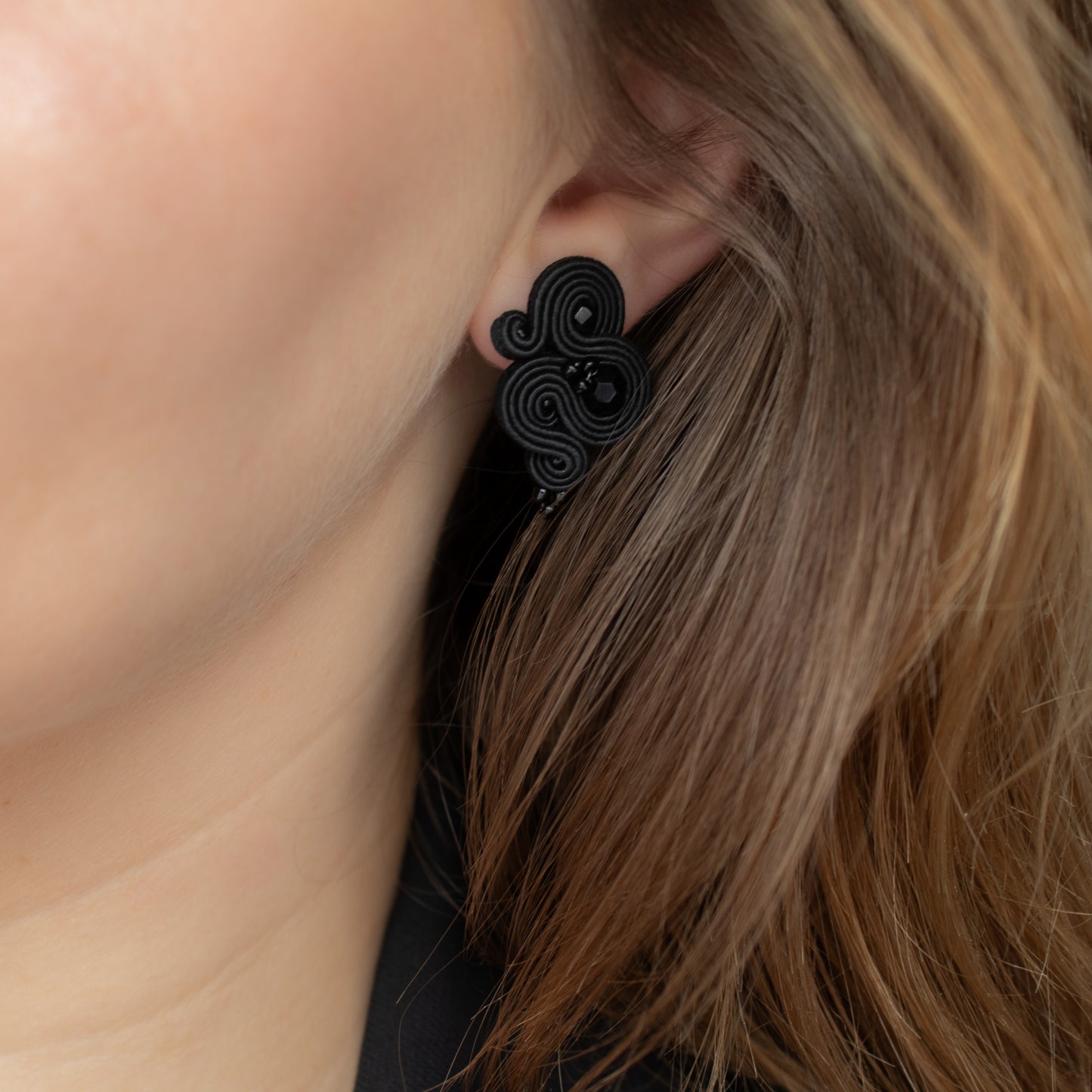 Handmade Black Soutache Earrings – Casual and Stylish Jewellery