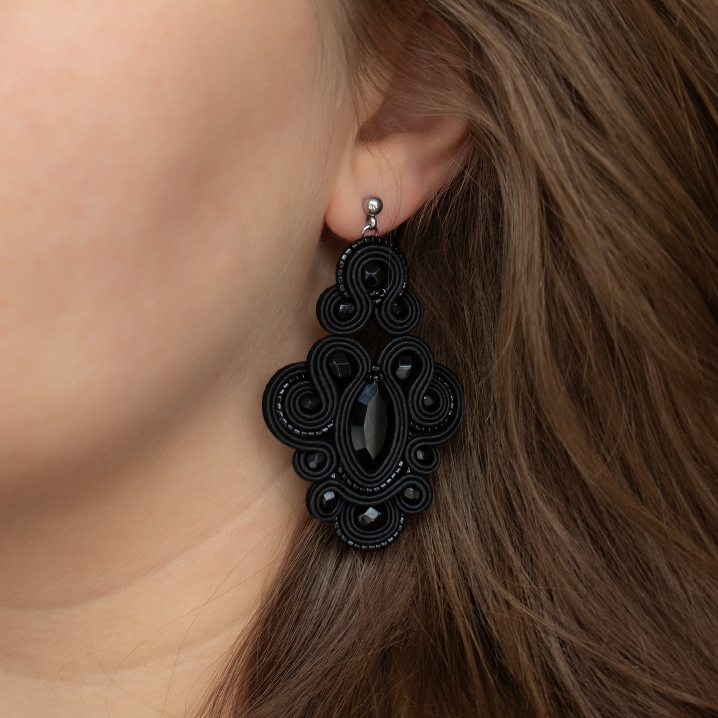 Handmade Black Soutache Earrings – Chic and Exclusive Jewellery