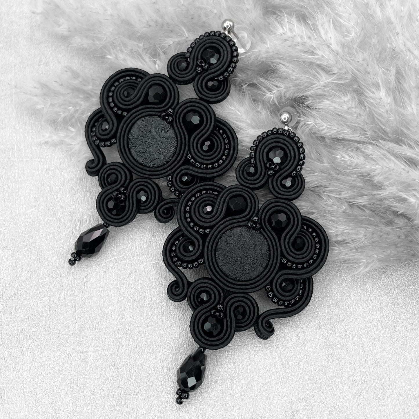 Handmade Black Soutache Earrings – Exclusive and Unique Jewellery