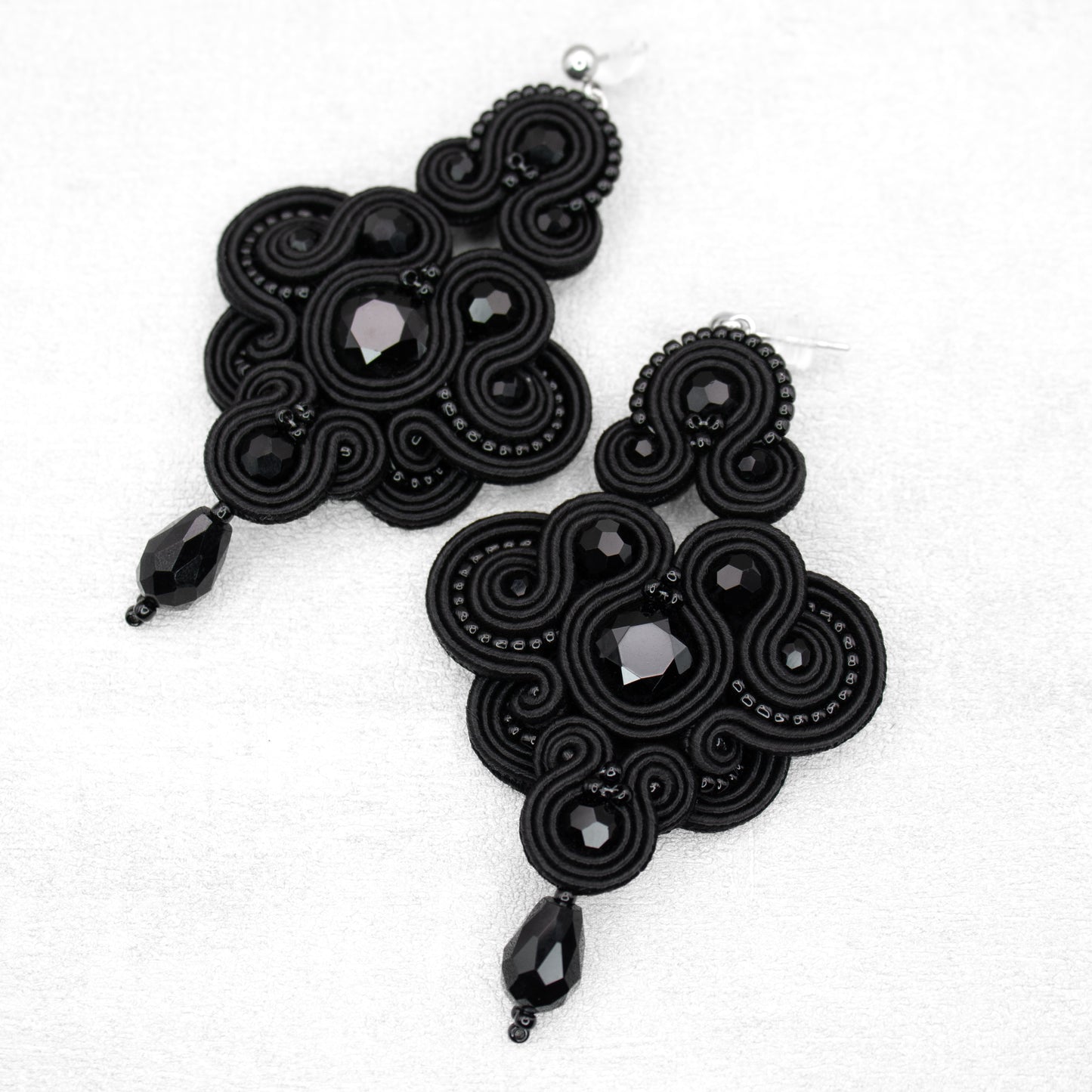 Handmade Black Soutache Earrings – Unique and Sophisticated Jewellery