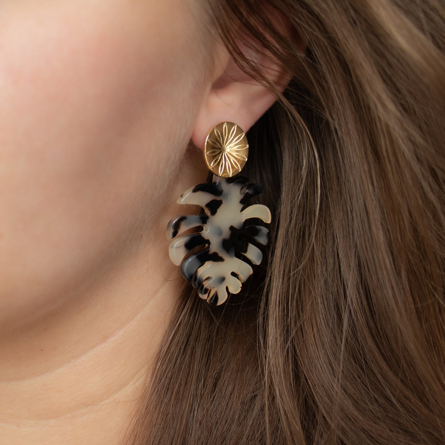 Handmade Violet with Glitter Geometric Earrings – Polymer Clay Jewellery