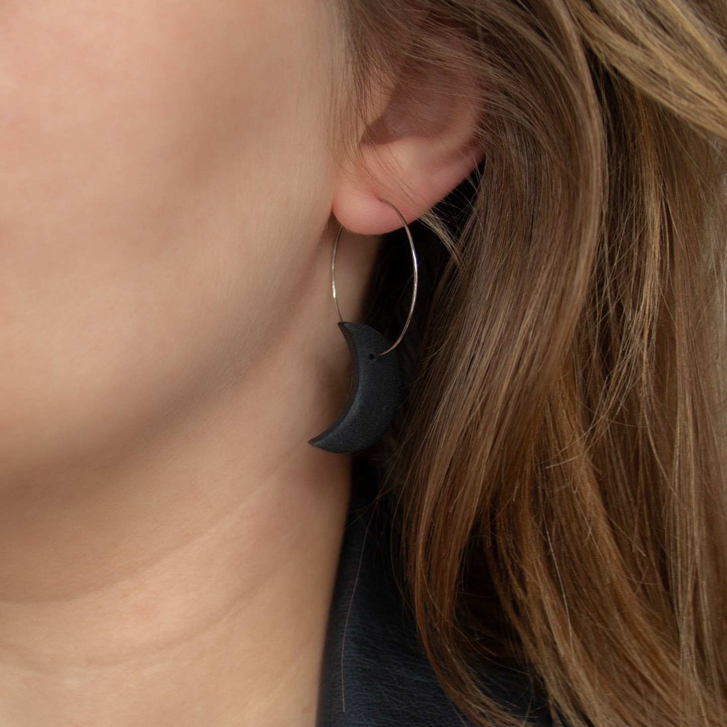 Black Moon Polymer Clay Earrings – Handmade Spiritual Jewellery