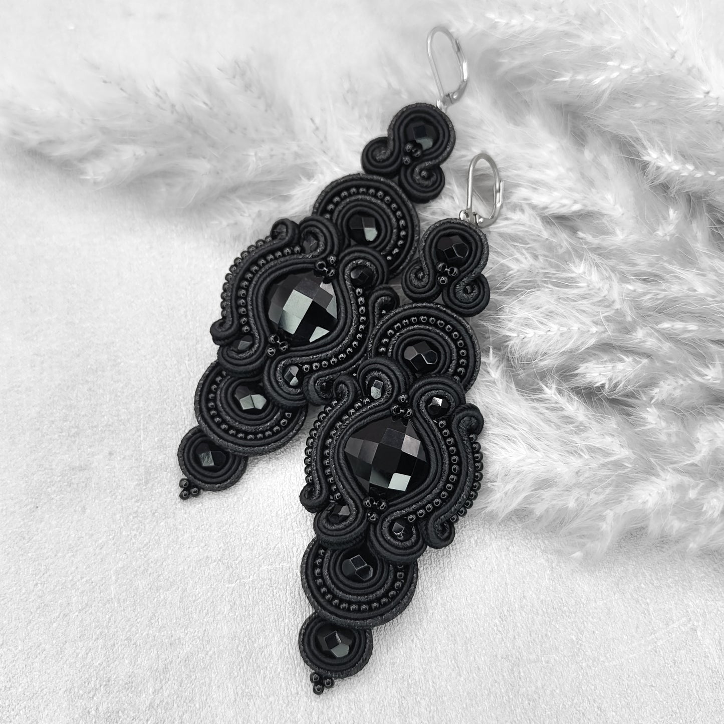 Handmade Black Soutache Earrings – Original Jewellery