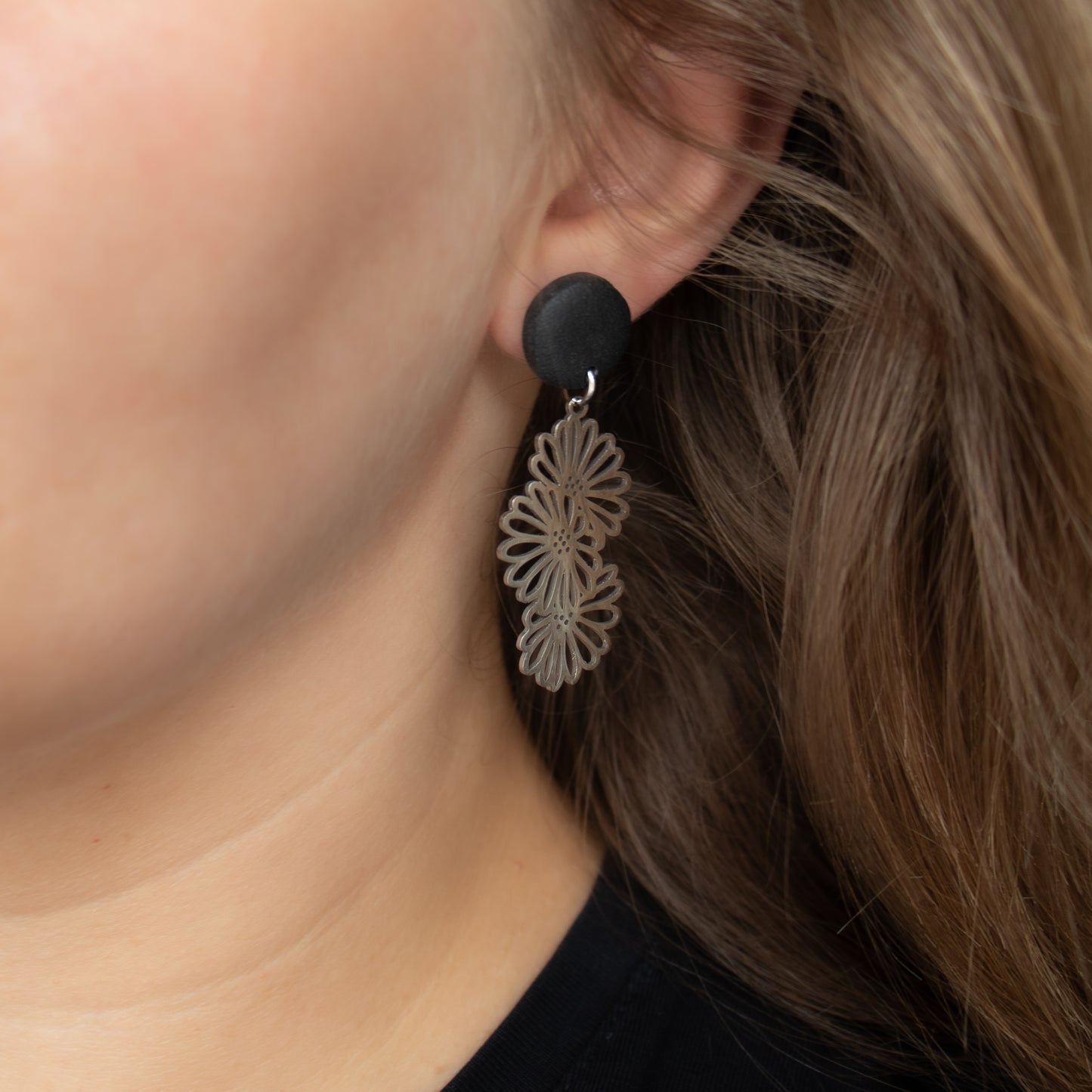 Handmade Floral Polymer Clay Stud Earrings – Nature-Inspired Jewellery