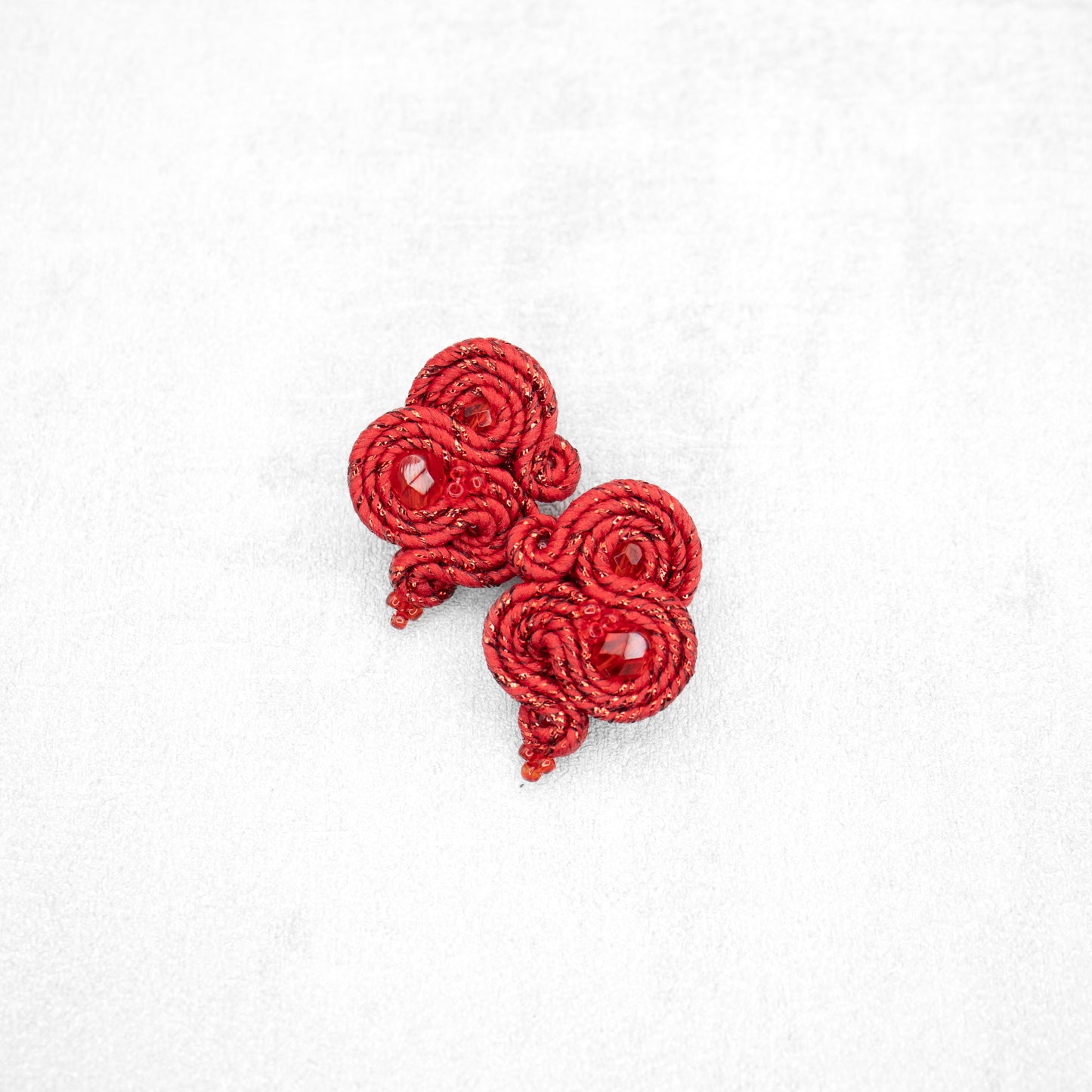 Handmade Red Soutache Earrings – Chic and Statement Jewellery