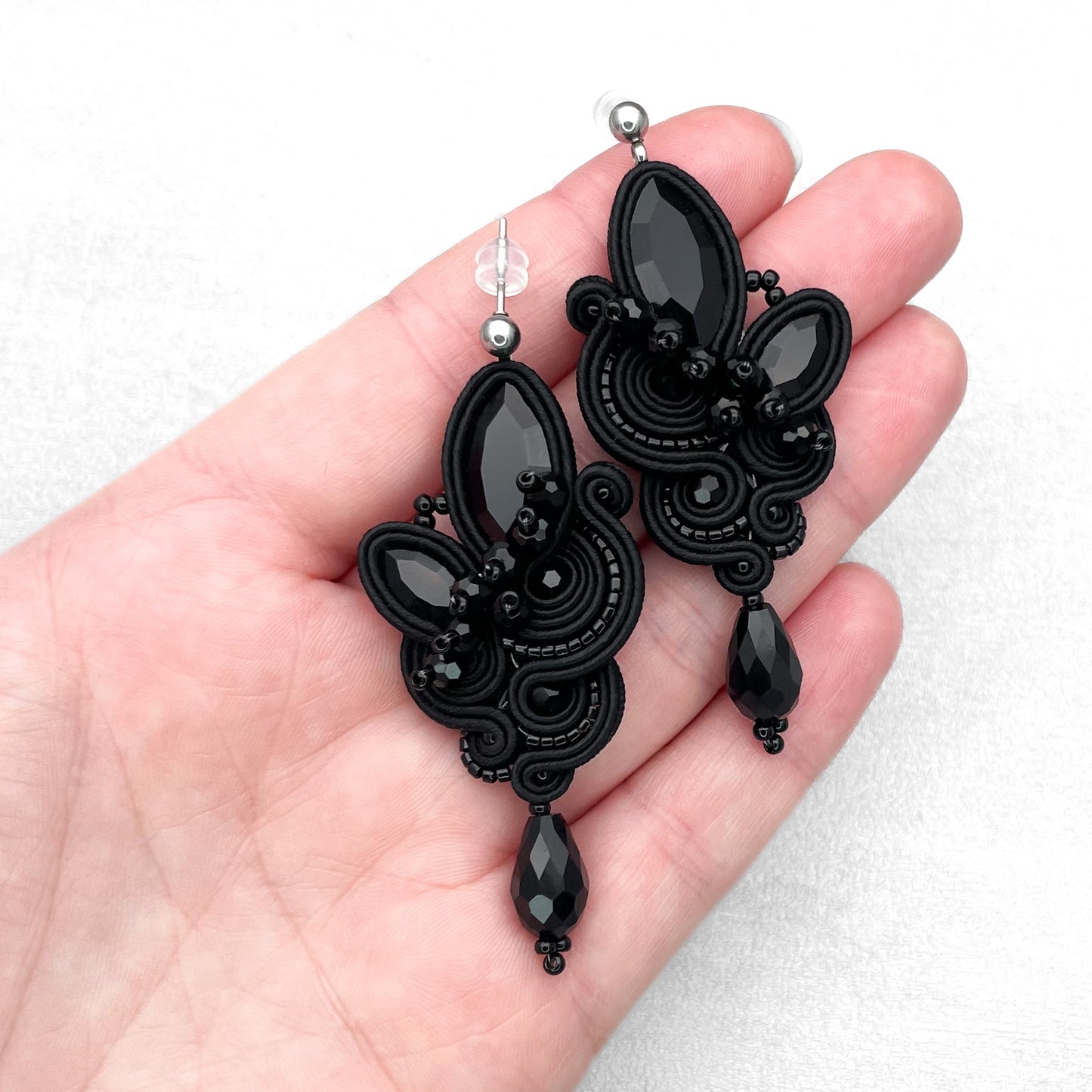 Handmade Black Soutache Earrings – Exclusive and Elegant Jewellery