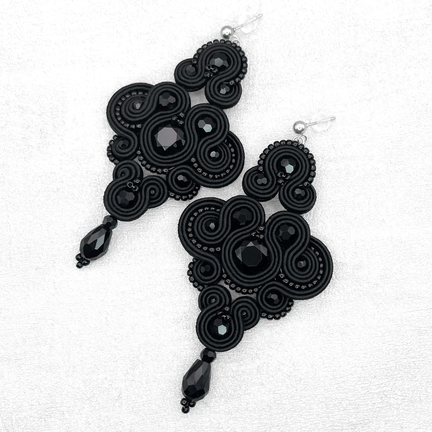 Original Handmade Black Soutache Earrings – Sophisticated Jewellery