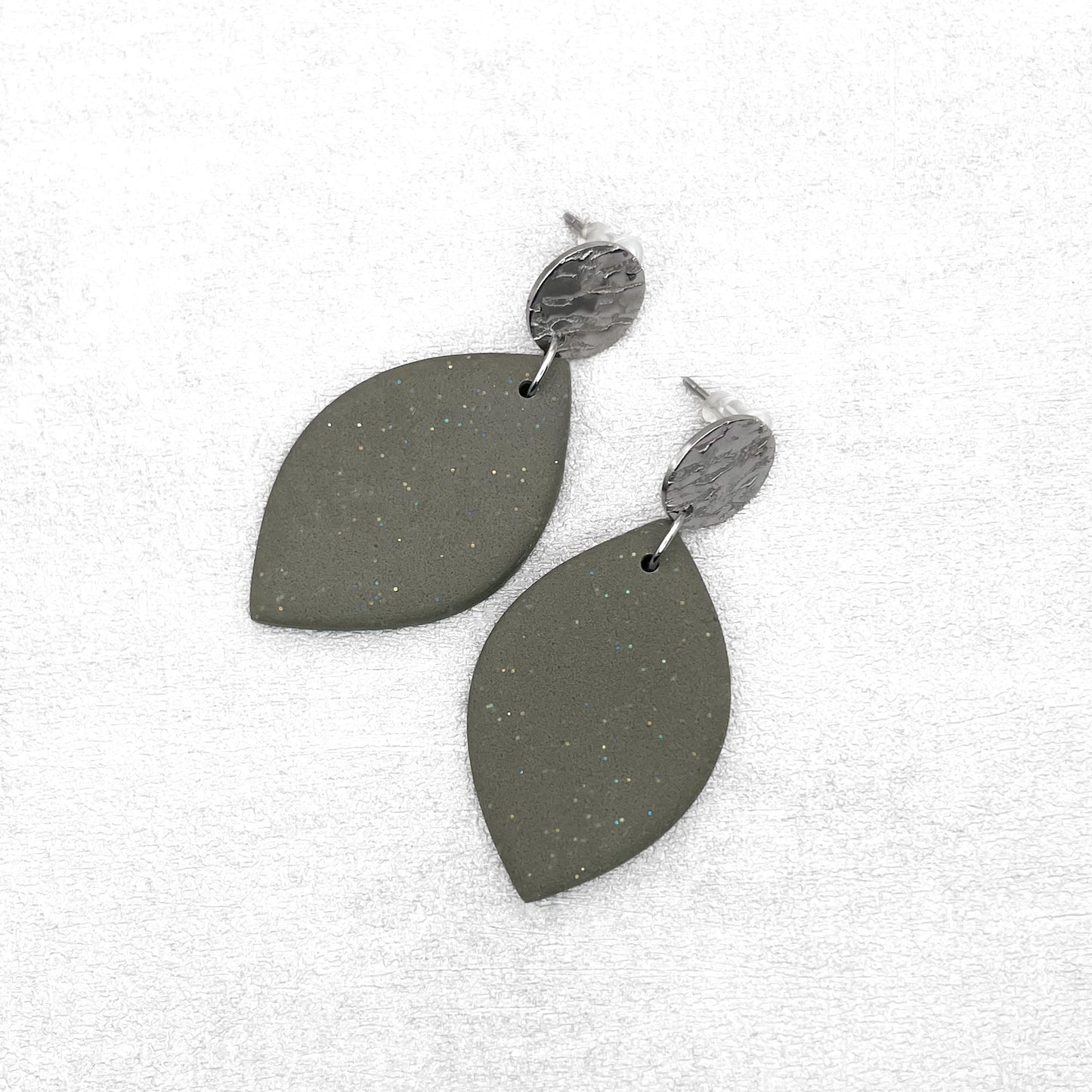 Handmade Sage Green Oval - Elegant Polymer Clay Jewellery