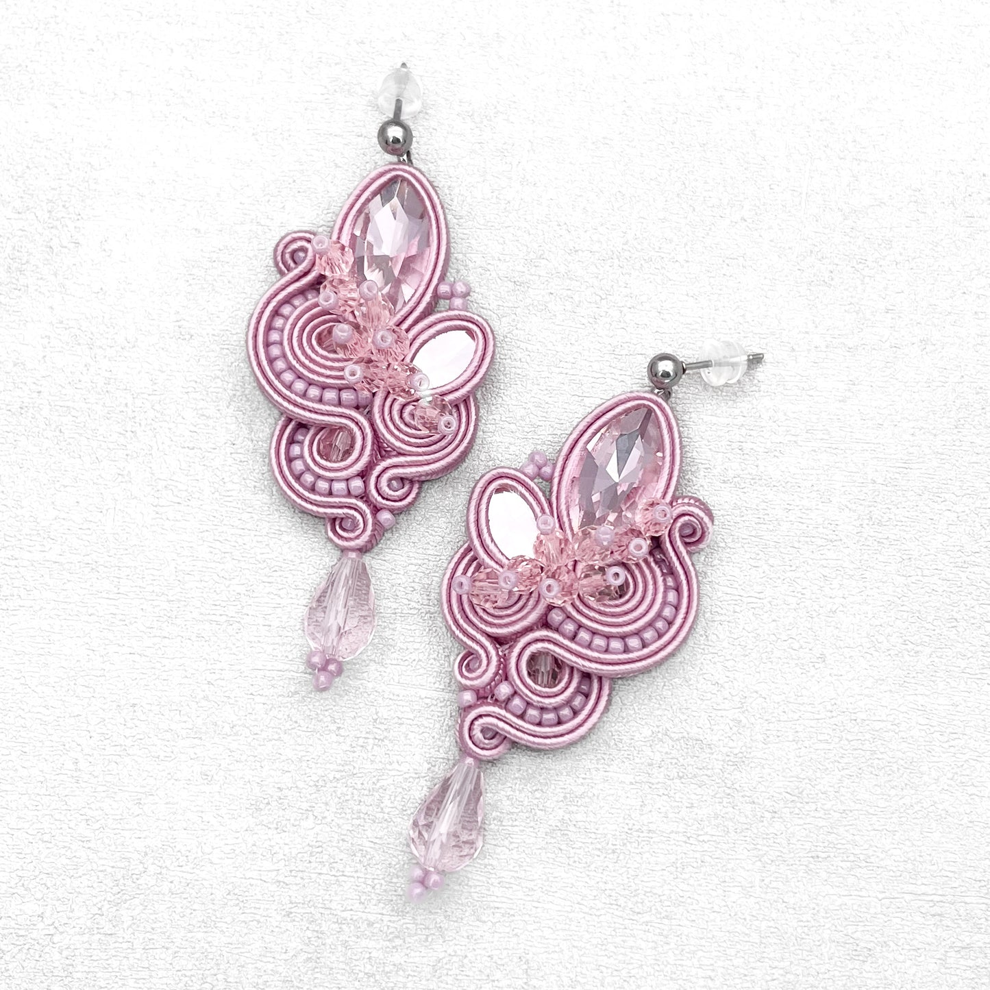 Handmade Mauve Soutache Earrings – Sophisticated and Chic Jewellery