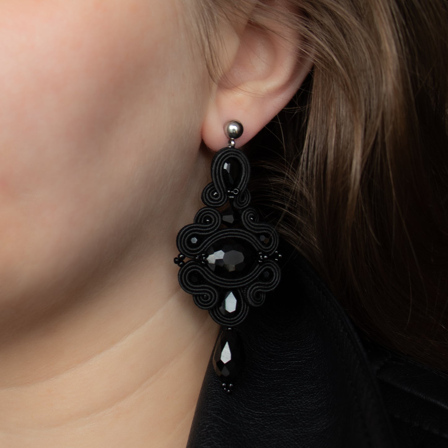 Handmade Black Soutache Earrings – Exclusive and Ethnic Jewellery
