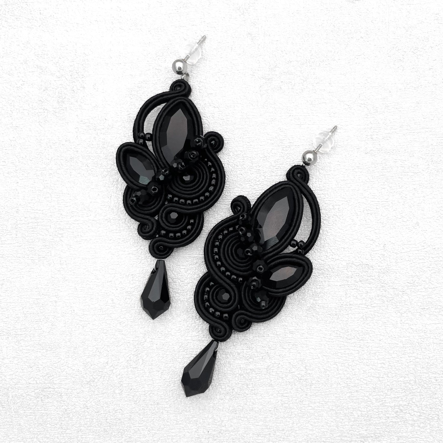 Handmade Black Soutache Earrings – Exclusive Jewellery