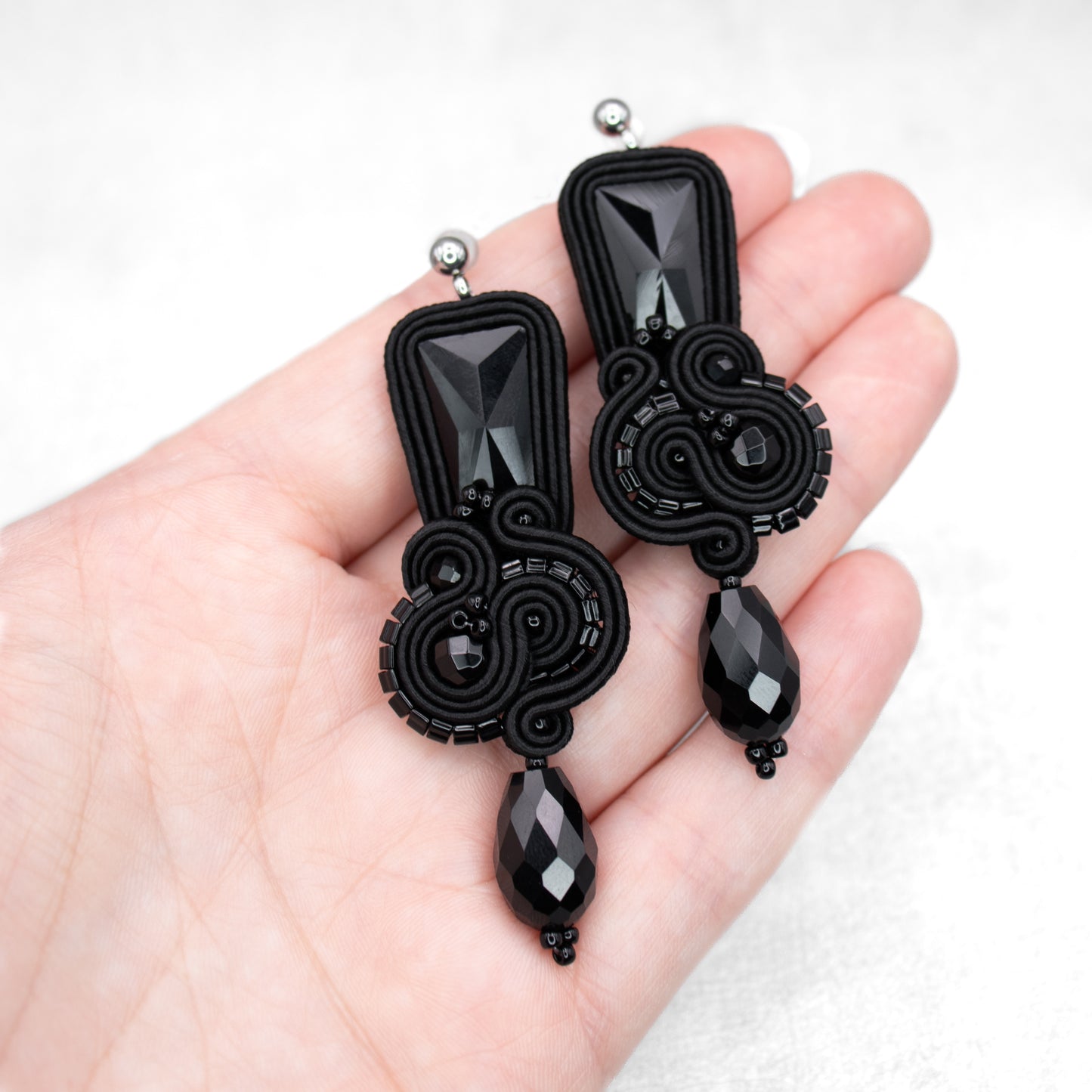 Handmade Black Soutache Earrings – Stylish and Unique Jewellery