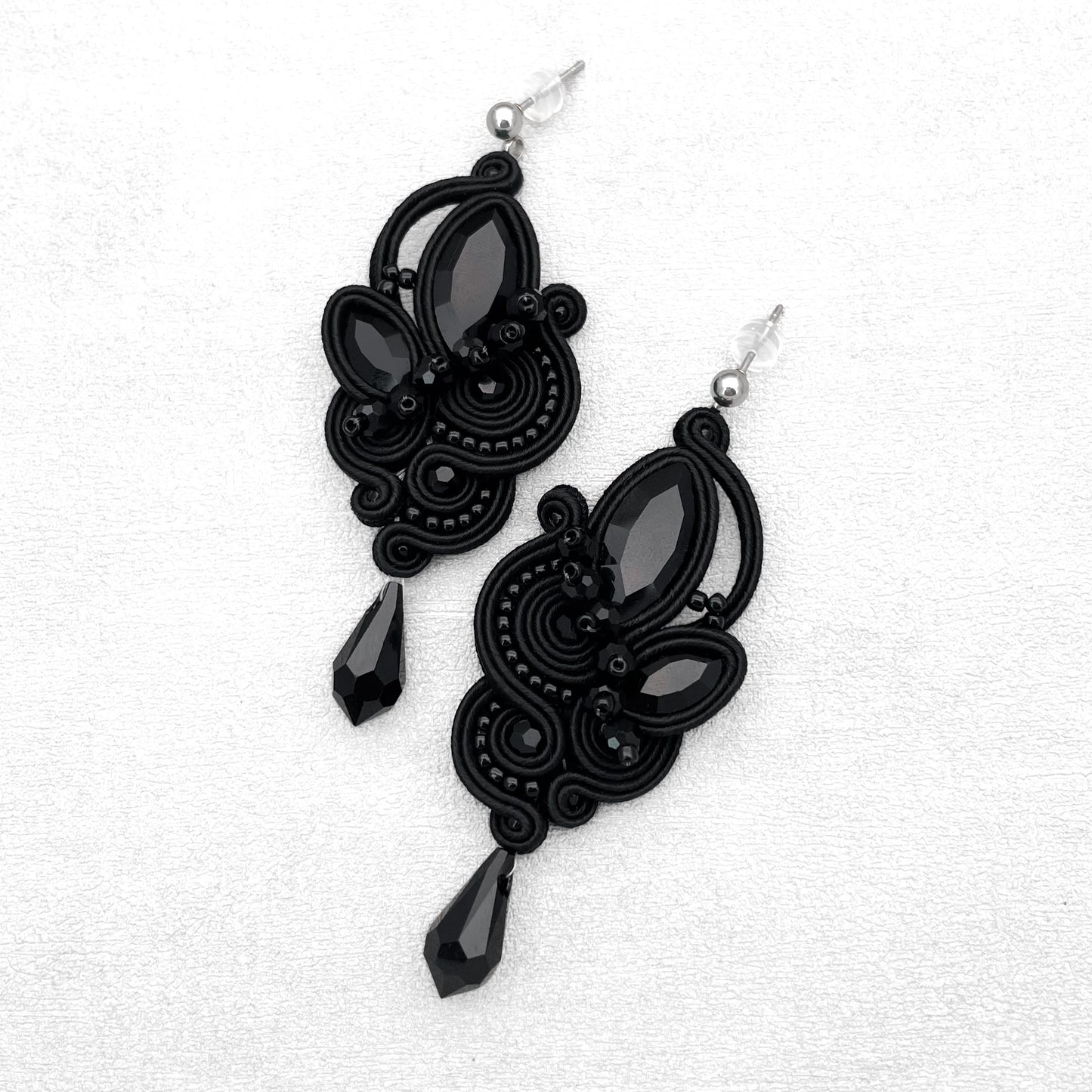 Handmade Black Soutache Earrings – Exclusive Jewellery
