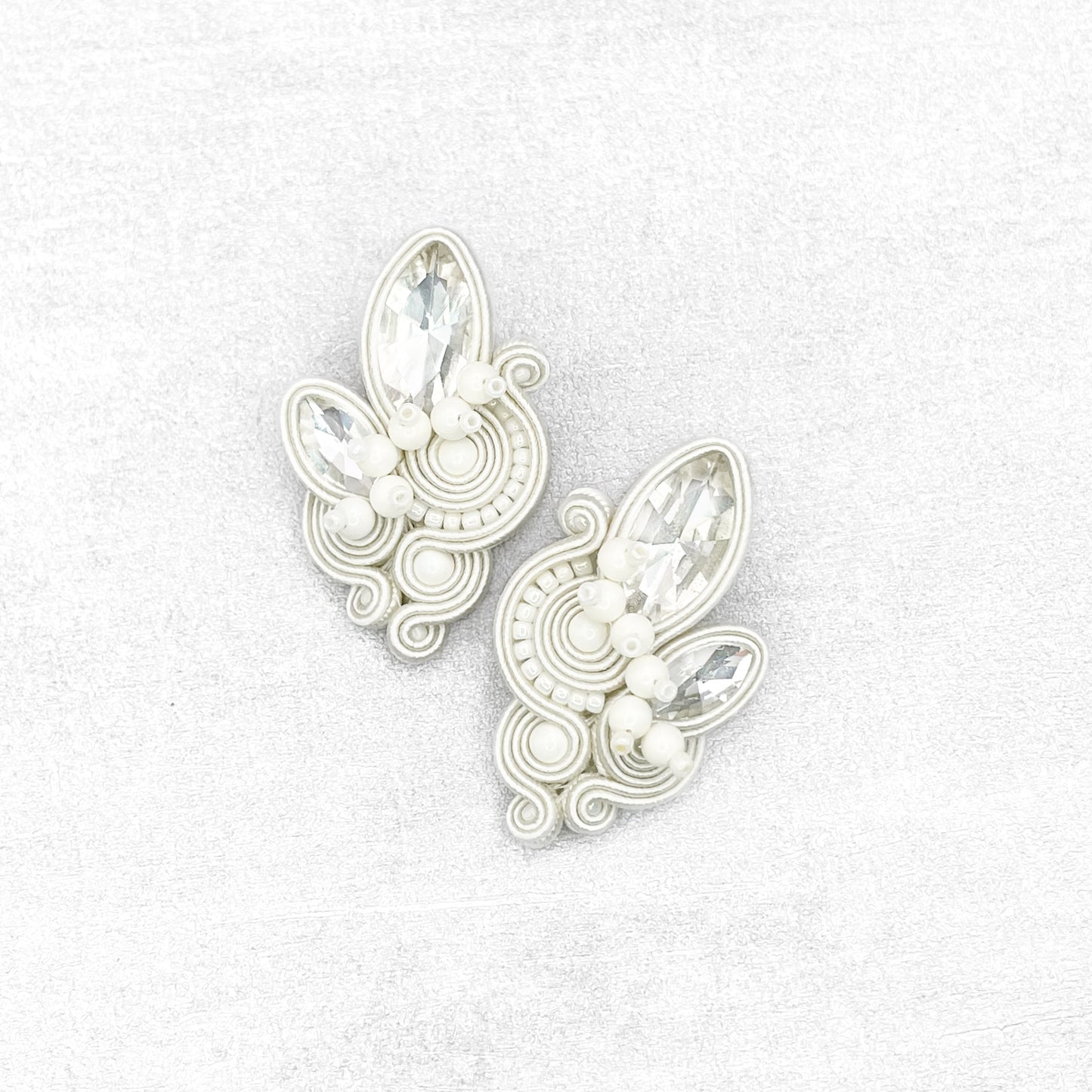 Handmade Ivory Soutache Bridal Earrings – Elegant and Distinctive Jewellery