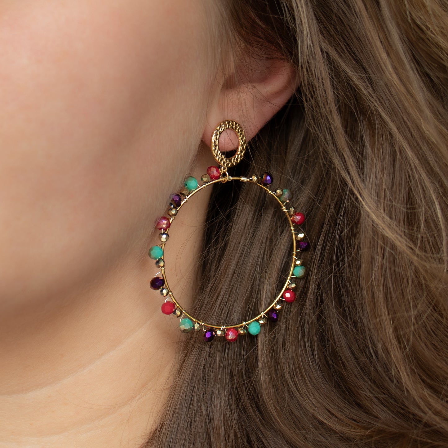 Colorful Circles – Round Earrings with Glass Beads