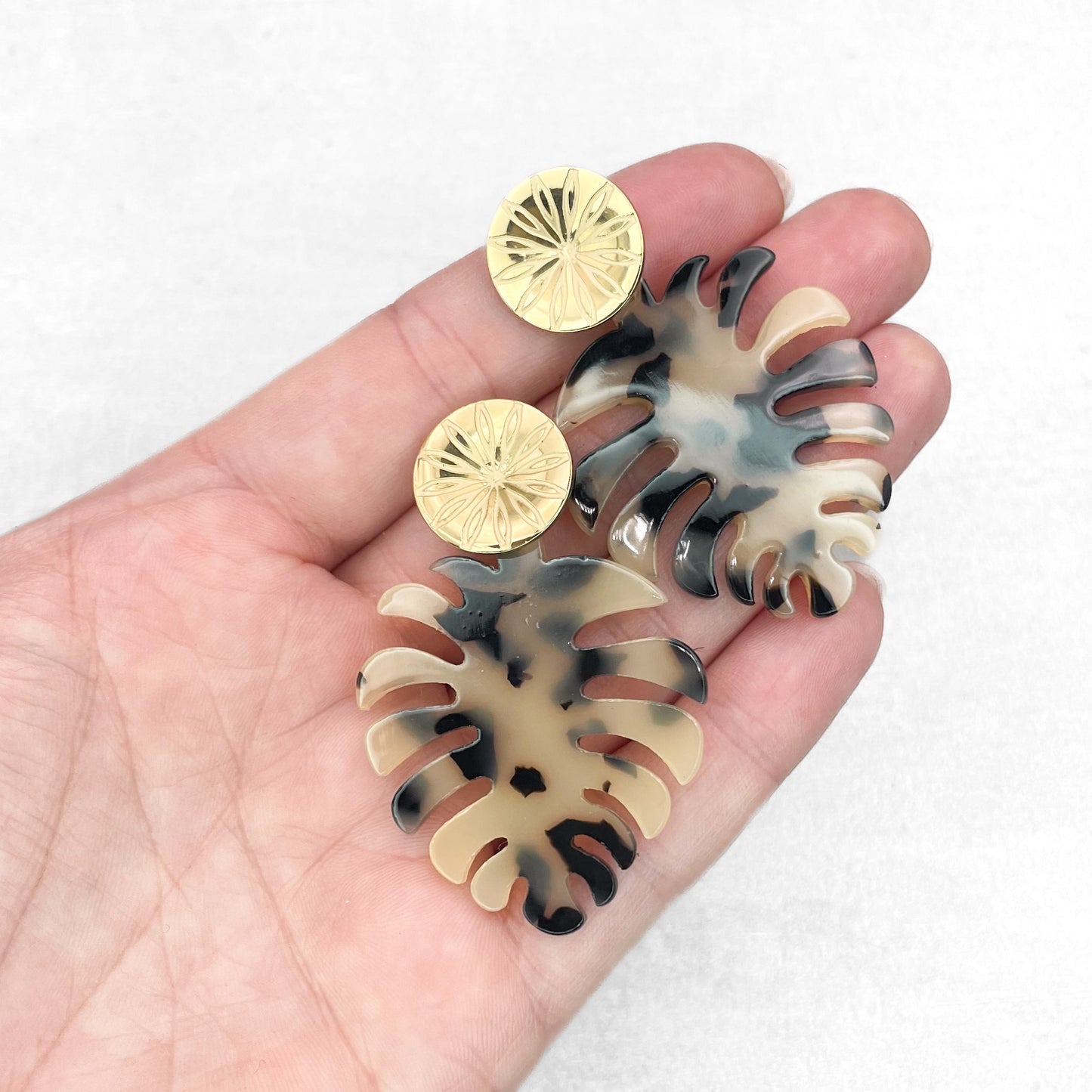 Handmade Violet with Glitter Geometric Earrings – Polymer Clay Jewellery