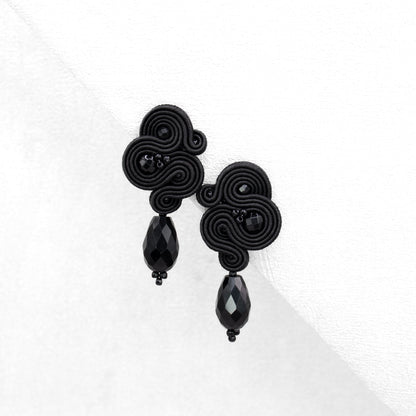 Handmade Black Soutache Earrings – Unique and Elegant Jewellery