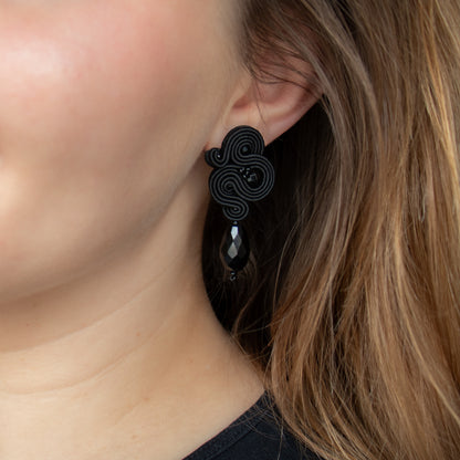 Handmade Black Soutache Earrings – Unique and Elegant Jewellery