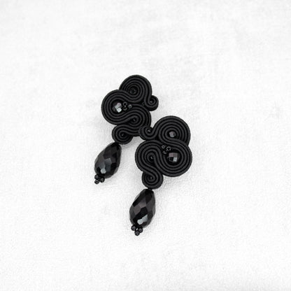 Handmade Black Soutache Earrings – Unique and Elegant Jewellery