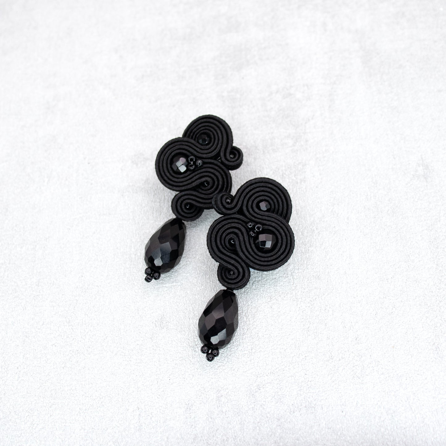 Black soutache earrings. Handmade earrings. Unique and original earrings.