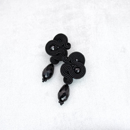Black soutache earrings. Handmade earrings. Unique and original earrings.
