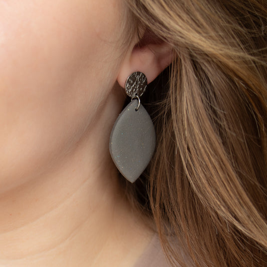 Handmade Sage Green Oval - Elegant Polymer Clay Jewellery