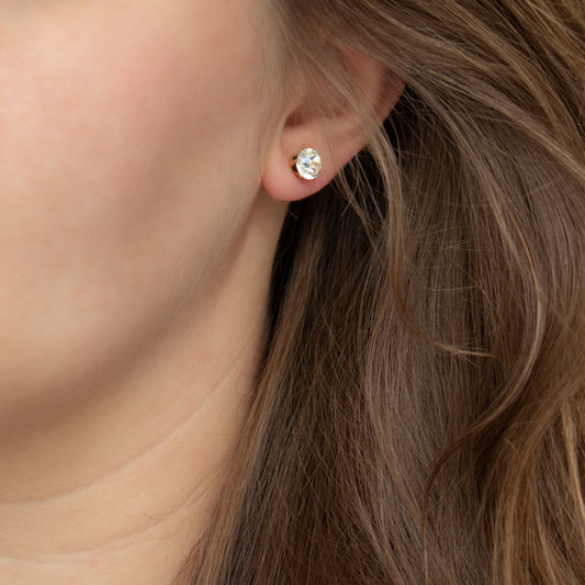 Handmade Stud Earrings with Aurea Crystal