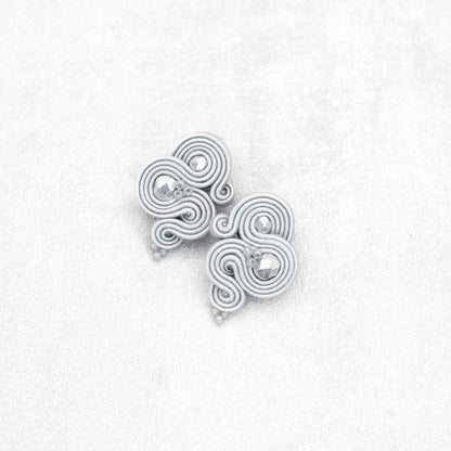 Handmade Light Grey Soutache Earrings – Casual Elegance Jewellery