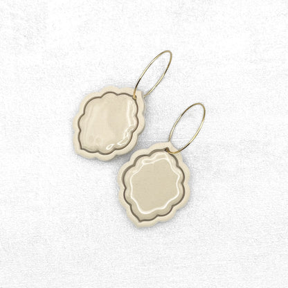 Handmade Cream Baroque Earrings – Polymer Clay Jewellery